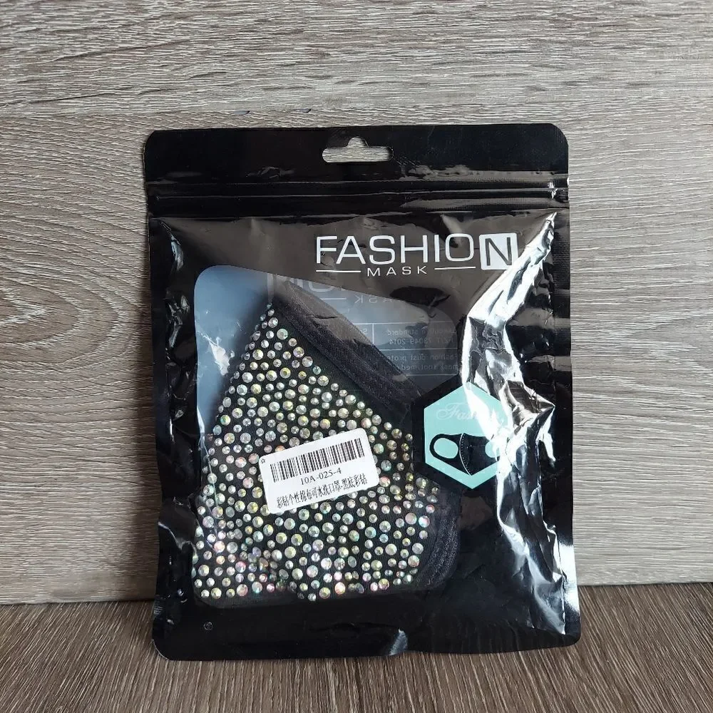 Multicolored Rhinestone Bling Face Mask Adjustable